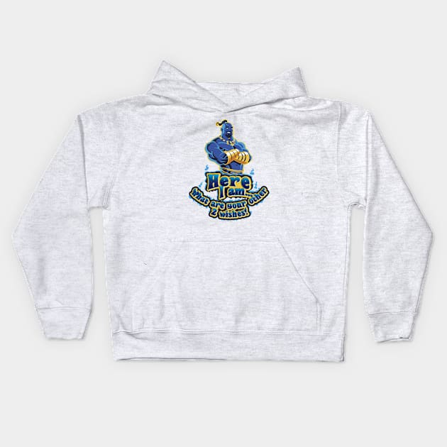 Genie Here I am...What are your other 2 wishes! Kids Hoodie by Alema Art